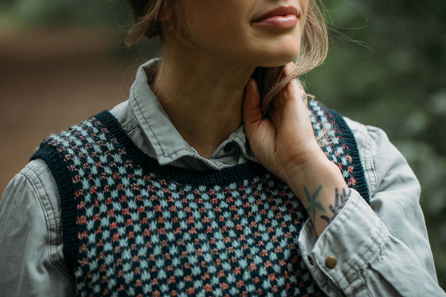 Yarn Kit – Tessellated Vest by Andrea Mowry