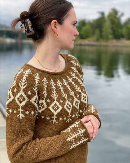 Yarn Kit – Frozen Lake pullover by Kay Hopkins