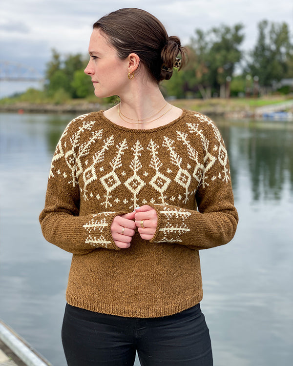 Yarn Kit – Frozen Lake pullover by Kay Hopkins