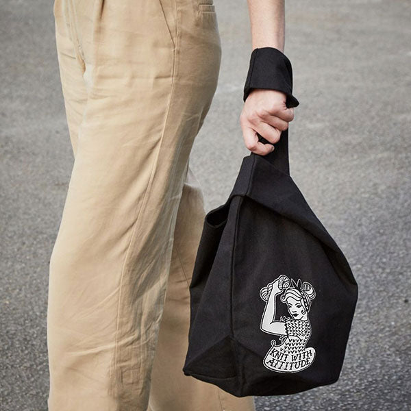 Knit with attitude: Knit with attitude Large Tote Bag