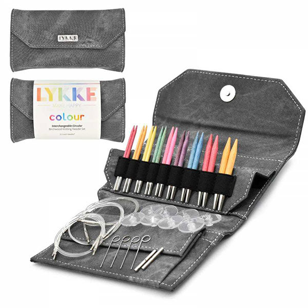 LYKKE: Colour 3.5" Interchangeable Needle Set - Grey Denim