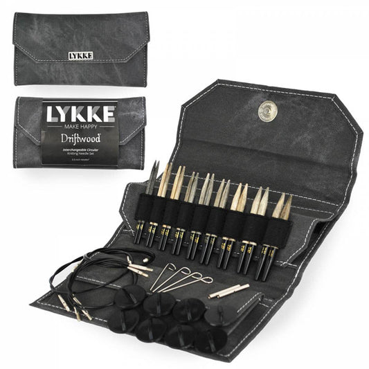 LYKKE: Driftwood 3.5" Interchangeable Needle Set - Grey Denim