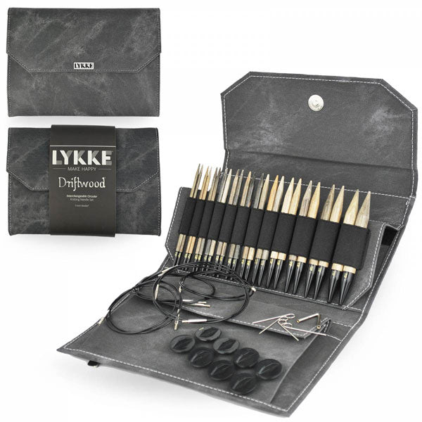 LYKKE: Driftwood 5" Interchangeable Needle Set - Grey Denim