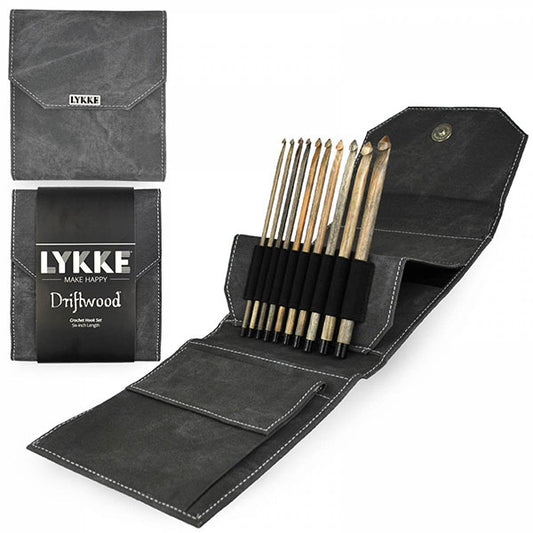 LYKKE: Driftwood 6" Crochet Hook Set - Grey Denim