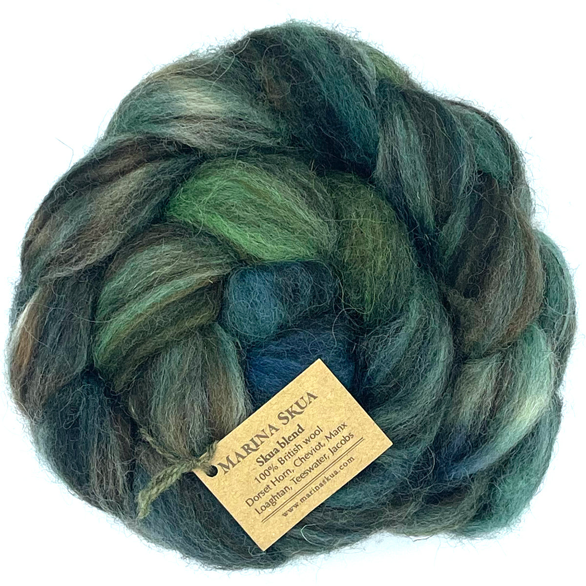 Skua Blend hand-dyed British wool tops