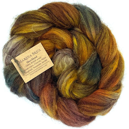 Skua Blend hand-dyed British wool tops