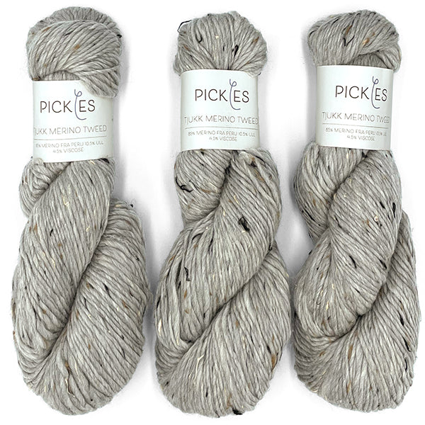 Pickles: Tjukk Merino Tweed  - Gråpus Tweed