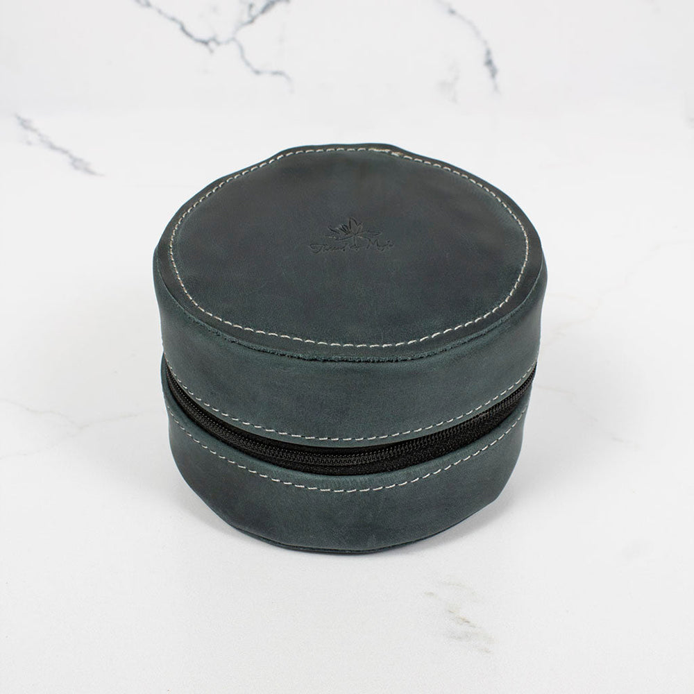 In the Round Leather Zip Case