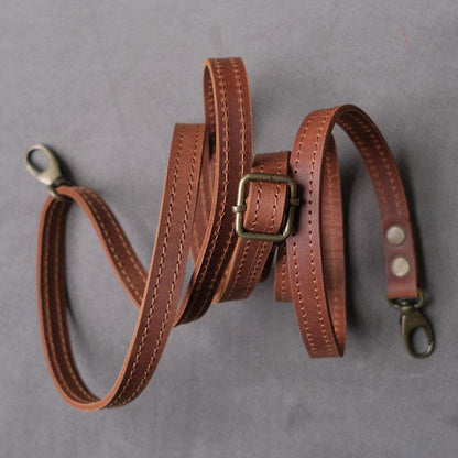 Thread & Maple: Leather Brass Shoulder Strap - Whiskey