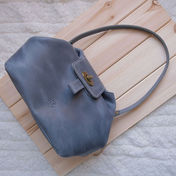 Thread & Maple: Leather Pop Up Bag - Denim