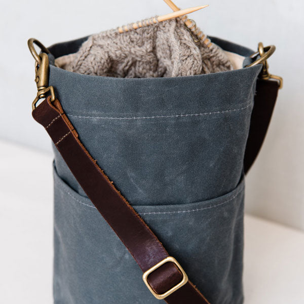 Twig & Horn: Waxed Canvas Bucket Bag - Slate