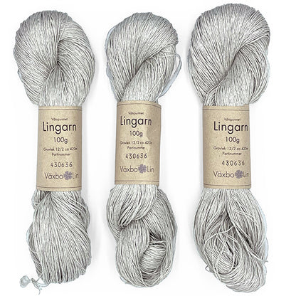 Växbo Lin: Lingarn 12/2 – Silver Grey