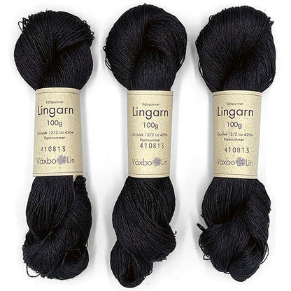 Växbo Lin: Lingarn 12/2 – Black