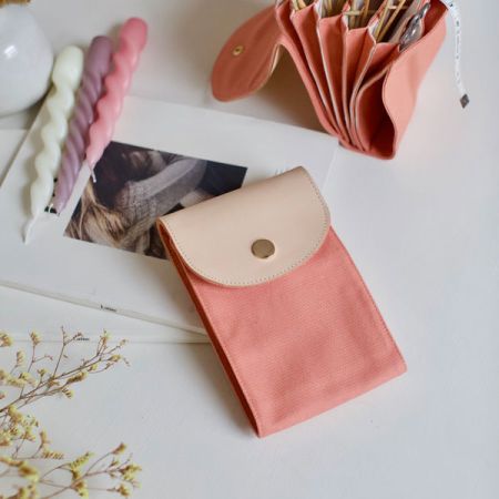 Plystre: Knitters Needle Case - Circular Needles (medium) - Peach Pink
