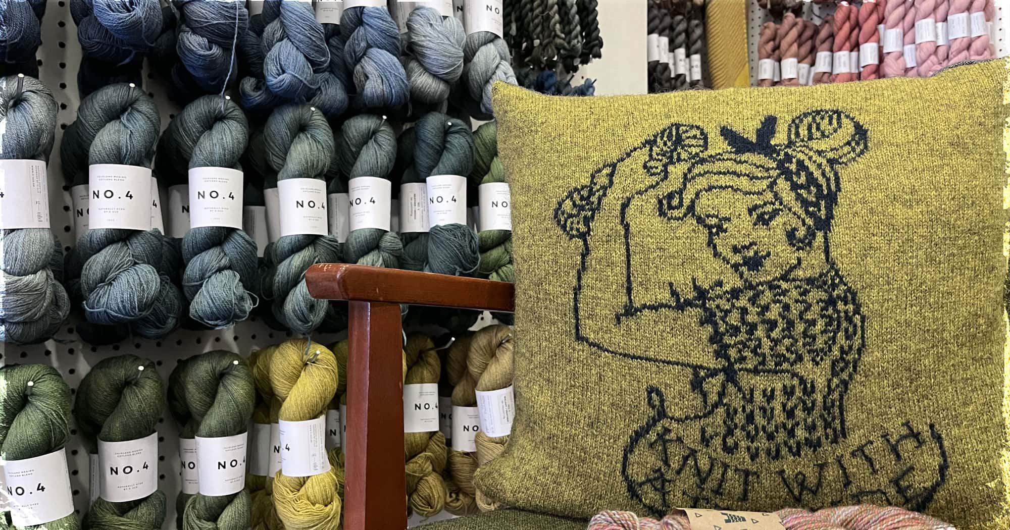 Knit with attitude shop cushion